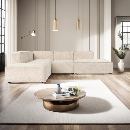 Canapea pe colț More M -(M4-M2-M1-M3) - Cream