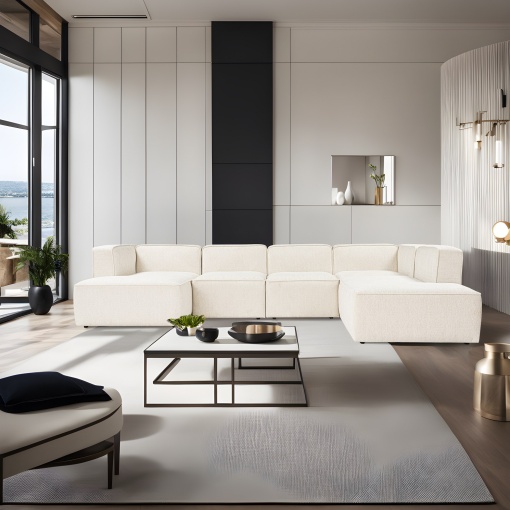 Canapea pe colț More M (M5-M1-M1-M2-M3) - Cream