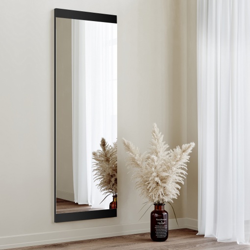 Oglinda Boy Aynası Dekoratif Basic Siyah 40x120