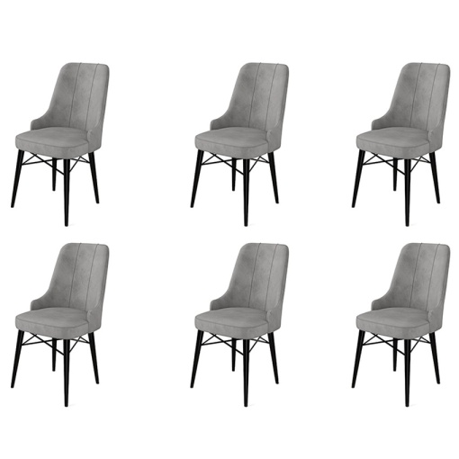 Set Scaune (6 Bucati) Pare - Grey, Black