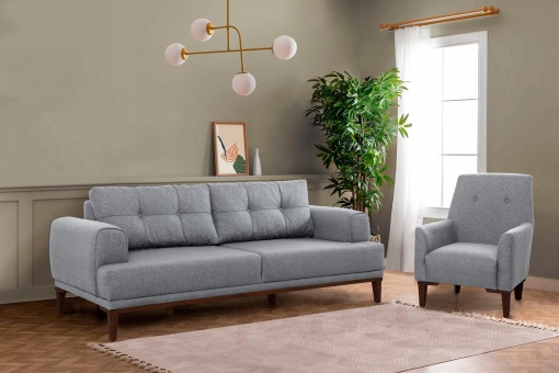 Set Canapea Vina Set - Grey, Walnut