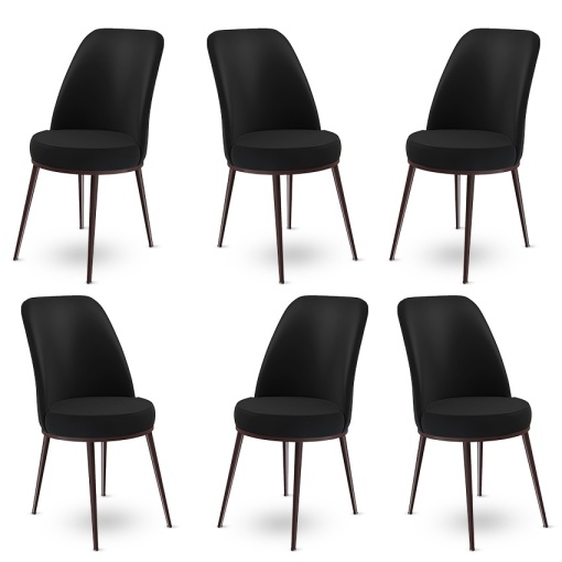 Set Scaune (6 Bucati) Dexa - Black, Brown