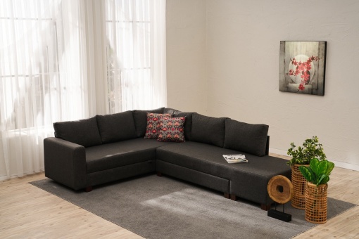 Canapea Extensibila Aly Left - Anthracite