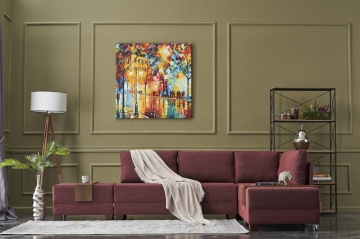 Canapea Extensibila Fly Corner Sofa Bed Right - Claret Red