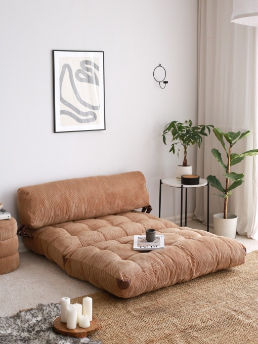 Canapea Extensibila Fold Kadife 2 - Camel