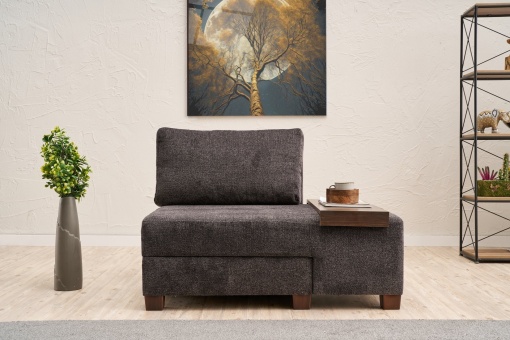 Canapea Extensibila Perenna Chenille Right - Anthracite