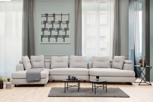 Canapea pe colț Padova Corner-2-Left - Light Grey