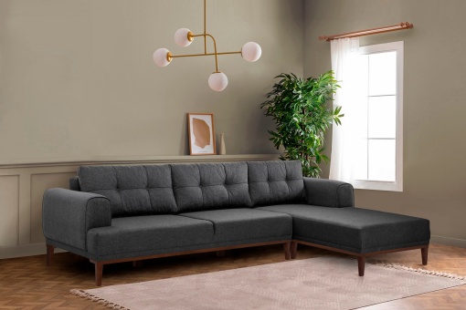 Canapea pe colț Vina Corner - Anthracite Walnut