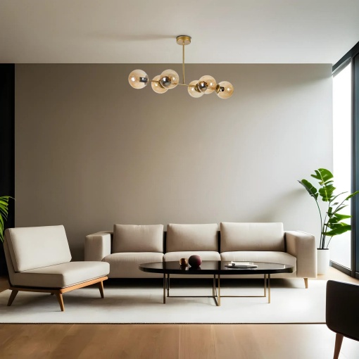 Yeni Favori 6 Lı Eskitme Bal Camlı Avize