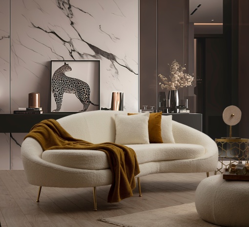 Canapea Eses - Cream Bouclett