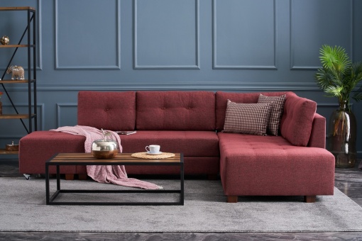 Canapea Extensibila Manama Corner Sofa Bed Right - Claret Red