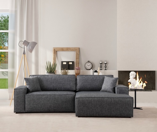 Canapea Extensibila Pırlo Corner Right - Dark Grey