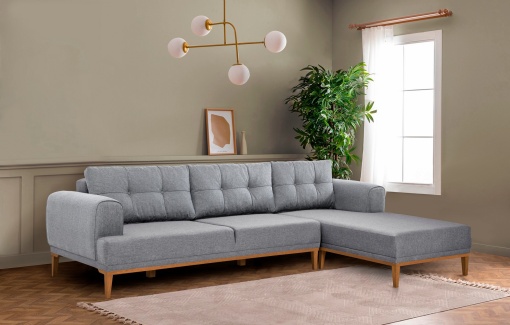 Canapea pe colț Vina Corner - Grey, Atlantic Pine