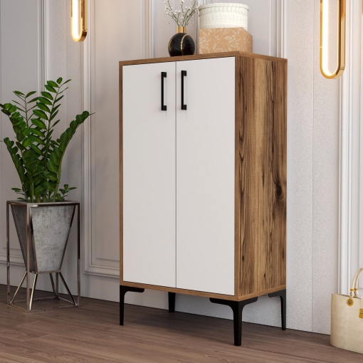 Dulap Pantofi Prag - Walnut, White
