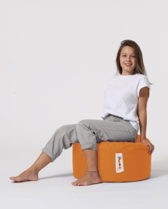 Bean Bag Round Pouf - Orange - Img 1
