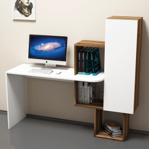 Birou Açelya - Walnut, White - Img 2