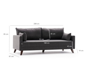 Canapea Bella Sofa For 3 Pr - Anthracite - Img 8