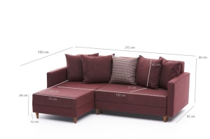 Canapea Extensibila Aydam Left - Claret Red - Img 7