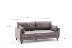 Canapea Extensibila Bella Sofa Bed - Brown - Img 8