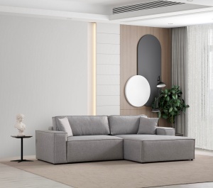 Canapea Extensibila Pırlo Corner Right - Light Grey - Img 1
