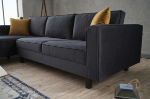 Canapea pe colț Kale Velvet Left - Anthracite - Img 5