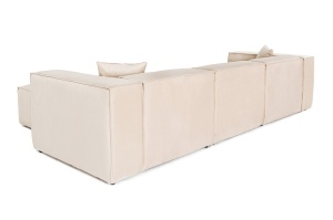 Canapea pe colț Lora (L1-O1-1R-POUFFE ) - Cream - Img 7