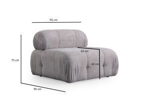 Canapea Petite L1 - Light Grey - Img 2