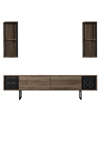 Comoda TV Black Line - Walnut, Black - Img 7