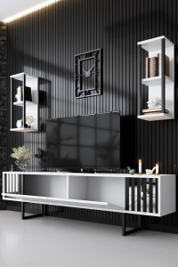 Comoda TV Chrome Line - White, Black - Img 3