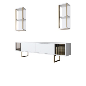 Comoda TV Gold Line - White, Black - Img 6