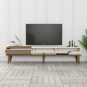 Comoda TV Milan Alt - Walnut, Cream - Img 4