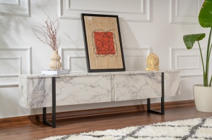 Comoda TV Serenity - Fressia Marble, Black - Img 4