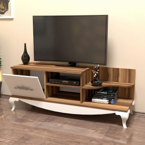 Comoda TV Sultan - Walnut, White - Img 3