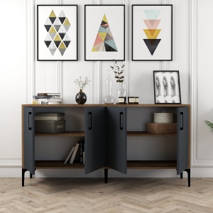 Consolă Kiev 160 - Walnut, Anthracite - Img 4