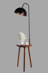 Demet Sehbalı Ahşap Lambader Ceviz Retro 3 Başlıklı - Img 3