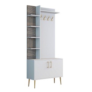Dulap cu raft Viyana D - White, Gold - Img 5