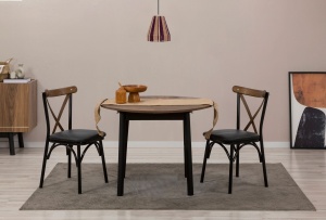 Masa Extensibila Oliver - Walnut, Black - Img 1