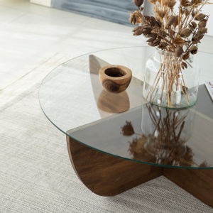 Masuta de cafea Lily Wood - Walnut - Img 3