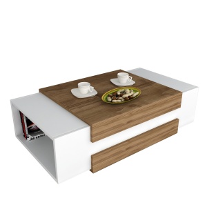 Masuta de cafea Nora - White, Walnut - Img 2