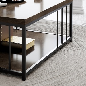 Masuta de cafea Zenn - Walnut, Black - Img 4