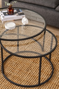 Set de masa pentru cafea Black-Transparent-80-60 - Img 3