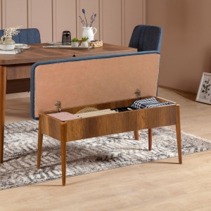 Set masa extensibila si scaune (4 piese) Vina 1048 - Dark Blue, Walnut - Img 2