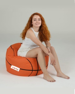 Bean Bag Basketball Kids Pouf - Tile Red - Img 3
