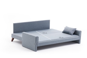 Canapea Extensibila Bella Soft Yataklı Üçlü Koltuk - Blue - Img 7