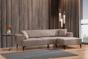 Canapea Extensibila Hamlet Right - Light Brown - Img 1