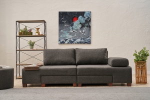 Canapea Extensibila Perenna Linen - Anthracite - Img 1
