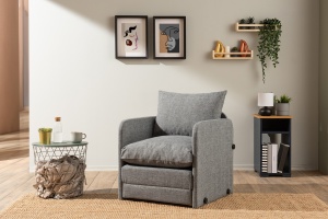 Canapea Extensibila Saga Single - Light Grey - Img 2