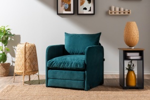Canapea Extensibila Saga Single - Petrol Green - Img 2