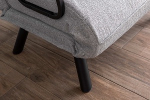 Canapea Extensibila Sando Single - Teddy Fabric - Grey - Img 4