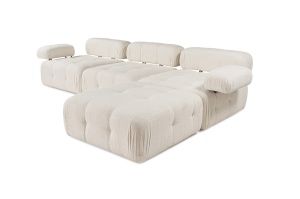 Canapea pe colț Doblo 3 Locuri with Pouffe ( L1-O1-1R-Pouffe) - Cream - Img 7